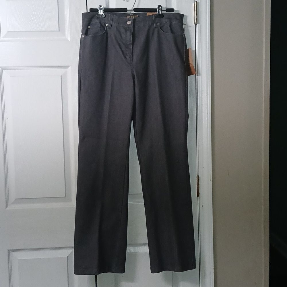 Peck & Peck Weekend Premium Denim Fit & Flare Grey Autumn Symphony  Sz 14